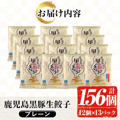 【家計応援】鹿児島黒豚生餃子 合計156個(12個×13P)タレ付き!国産野菜使用【60日以内配送】