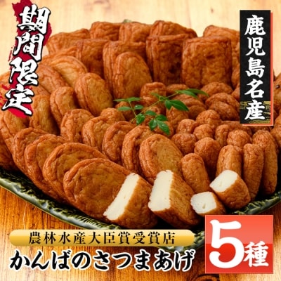 鹿児島県産!かんばのさつま揚げ詰合せ(全5種・化粧箱入り)KB-8