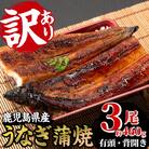 【訳あり】国産うなぎ(鹿児島県産うなぎ)蒲焼 3尾(約460g超え)【60日以内配送】
