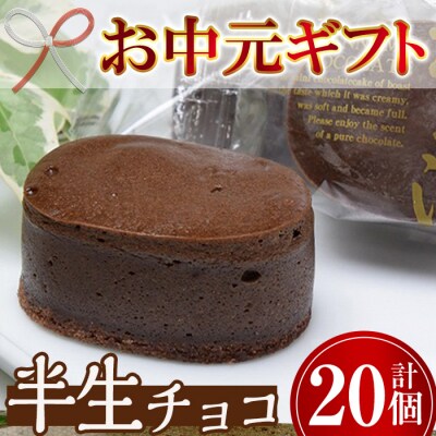 【令和4年お中元対応】ふんわりかるーいチョコレートケーキ♪ 半生ちょこ20個