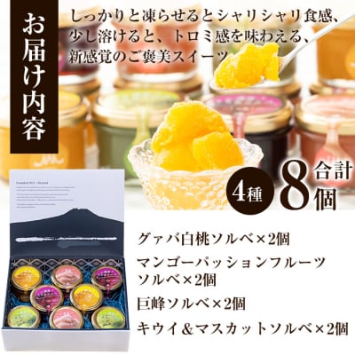 【期間限定】新感覚アイス!”濃厚とろみソルベ”4種のこだわり素材を使用したソルベ詰め合わせ♪