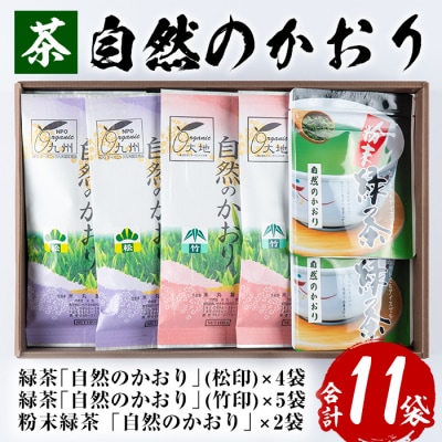 令和7年度新茶は5月から!鹿児島緑茶　自然のかおり　11袋セット