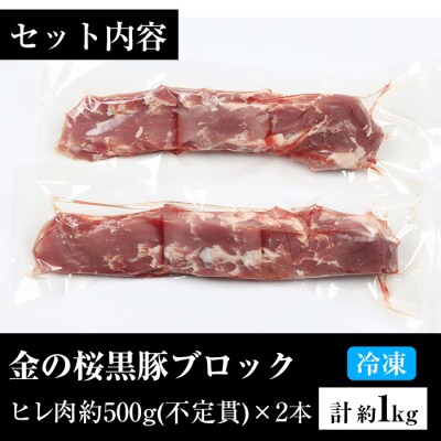 金の桜黒豚ヒレブロック(約1kg)<60日以内配送>