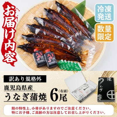 【訳あり】国産うなぎ(鹿児島県産うなぎ)蒲焼 6尾(約920g超え)【60日以内配送】