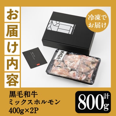 鹿児島県産黒毛和牛ミックスホルモン計800g(400g×2P) 