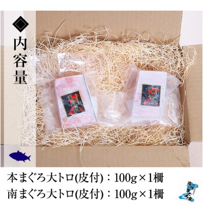 【ちょこっとプレミアム】天然高級まぐろ大トロ食べ比べ 計約200g