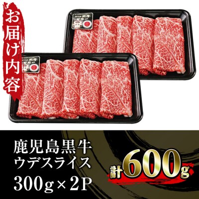 【数量限定】内閣総理大臣受賞!鹿児島黒牛ウデスライス合計600g(300g×2パック)【R-601】
