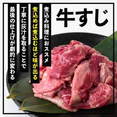 A4等級以上!鹿児島県産 黒毛和牛 牛すじ 500g×1P 計500g