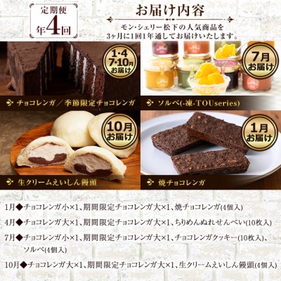 【4回定期便】期間限定!モン・シェリー松下 スイーツ定期便(R7年10月～R8年9月申込分)