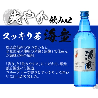 人気芋焼酎「海童 祝いの赤・蒼ブルー・栗黄金 (赤・青・黄)」720ml 各1本 四合瓶3本セット