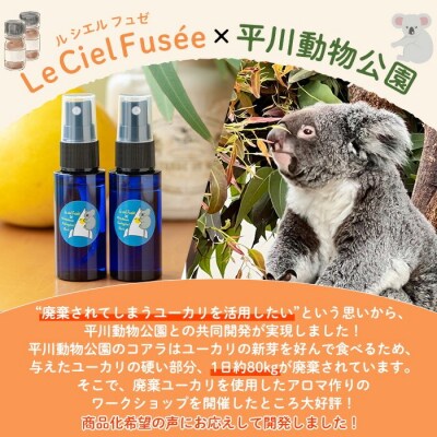 <平川動物公園との共同開発>アウトドアスプレー 3本セット サワーポメロと廃棄ユーカリブレンド