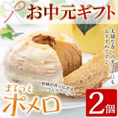【お中元】 まるっとポメロ2個セット サワーポメロ使用のバウムクーヘン!