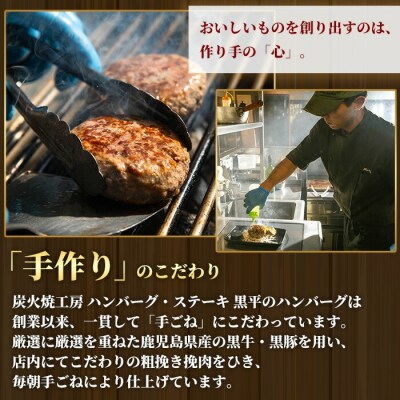 鹿児島県産黒毛和牛100%黒平ハンバーグ&黒豚の合い挽きふっくらハンバーグセット(150g×各3個)