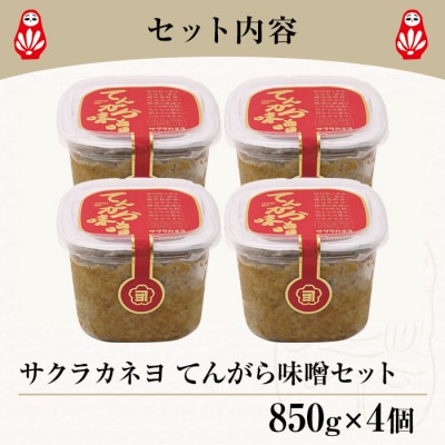 てんがら味噌セット(850g×4個)