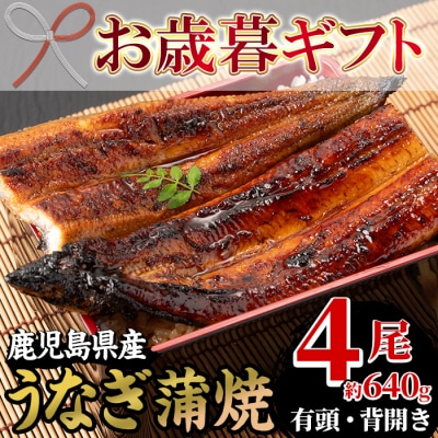 【令和7年お歳暮対応】厳選! 国産(鹿児島県産)うなぎ蒲焼 大 4尾 約640g