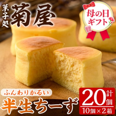 【令和8年 母の日】ふわっふわのスフレタイプのチーズケーキ♪半生ちーず20個　小分けなので便利♪