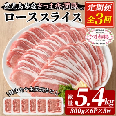 3か月定期便 さつま香潤豚 ロース焼き材用(生姜焼き・豚丼・焼肉)