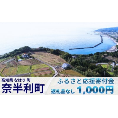 【応援寄附金】高知県奈半利町 1口 1000円 返礼品なしのご寄附【奈半利町役場】999999-1