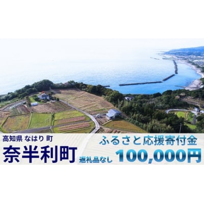 【応援寄附金】高知県奈半利町 1口 10万円 返礼品なしのご寄附　【奈半利町役場】999999-4