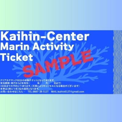 クリアカヤック60分遊び放題プラン利用券※2名様よりご利用　116026