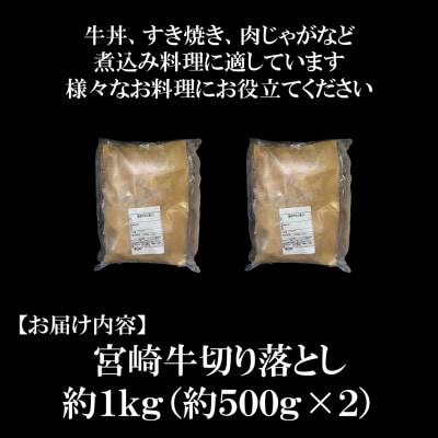 【さとふる限定】宮崎牛切り落とし 1kg【A-0105】