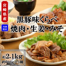 宮崎県産黒豚の味くらべ<各約700g>焼肉タレ・生姜タレ・みそタレ!【A-0114】 | ふるさと納税のお礼品