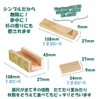 みやざきスギのつみき　コロカラ&からからつみき3種類クリエイティブセット252P【B-1710】