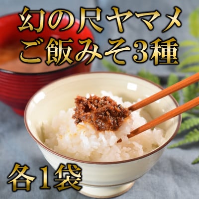 幻の尺ヤマメご飯みそ3種セット各100g【MI774】