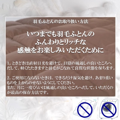 寒色系日本製羽毛肌ふとんシングルサイズ(150cm×210cm)　ダウンケット【MI035】
