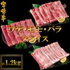 宮崎牛(ウデ、モモ、バラ)のスライス　総量約1.2kg【MI127】
