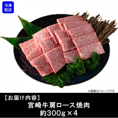 【4月発送】A4等級以上宮崎牛肩ロース焼肉約1.2kg【MI692-4】(三股町)
