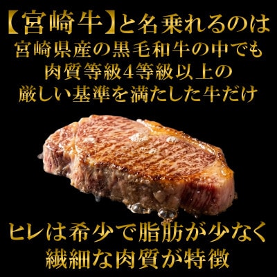 宮崎牛ヒレステーキ2枚(総量約240g)【MI766】(三股町)
