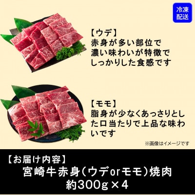【11月より順次発送】宮崎牛赤身焼肉(ウデorモモ) 約1.2kg(三股町)【MI684-11】
