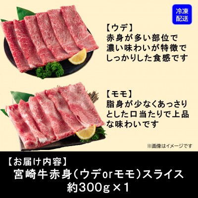 【12月より順次発送】宮崎牛赤身スライス(ウデorモモ)約300g(三股町)【MI685-12】