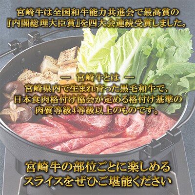 【毎月定期便】総重量約1.5kg宮崎牛スライス味わいお試しセット【MI242】(三股町)全3回
