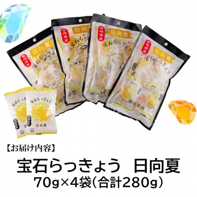 <宮崎県産>宝石らっきょう　日向夏(70g×4袋・計280g)【MI153】
