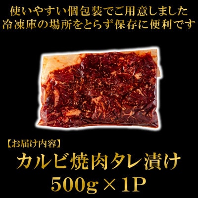 カルビ焼肉(外国産牛肉 特製タレ漬け)500g×1パック【MI703】