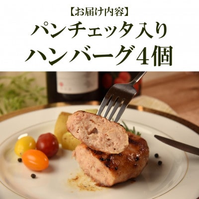 国産パンチェッタ入りハンバーグセット4個【MI741】