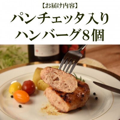 国産パンチェッタ入りハンバーグセット8個【MI743】