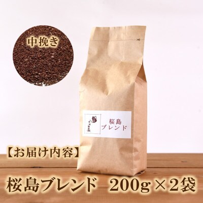 ブレンドコーヒー桜島　200g×2袋(中挽き)【MI484】