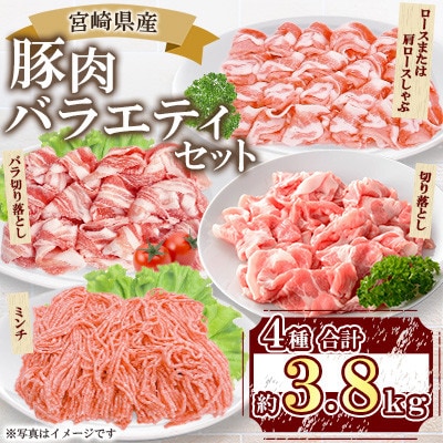 宮崎県産 豚肉バラエティセット 約3.8kg(三股町)