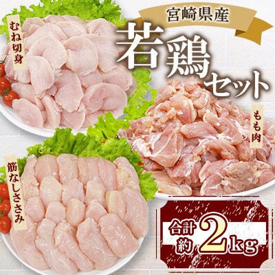 宮崎県産 若鶏セット 約2kg(三股町)