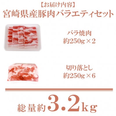 宮崎県産「和豚味彩」豚肉バラエティセット 約3.2kg(三股町)【MI552】