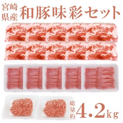 宮崎県産「和豚味彩」豚肉バラエティセット 約4.2kg(三股町)【MI553】