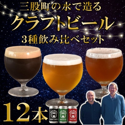三股町の水で造るクラフトビール飲み比べ 3種 350ml×各4本 全12本【MI746】