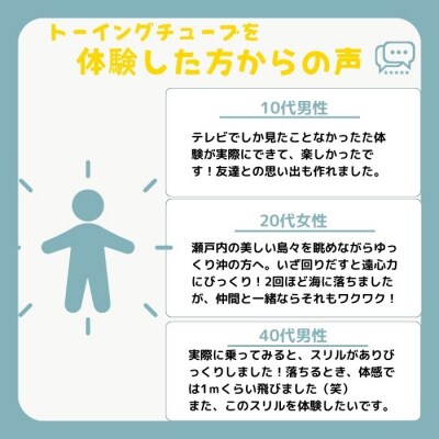 まるで海の上のコーヒーカップ! トーイングチューブ体験　1名【L-55】
