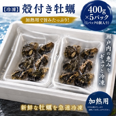 【冷凍】多度津白方 りょうせん殻付き牡蠣400g×5パック(加熱用)【A-158】