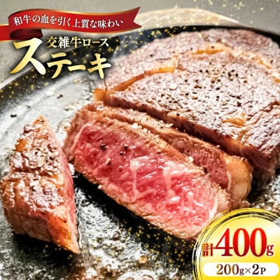 国産交雑牛ロース ステーキ 200g×2パック