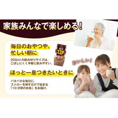 森永ココア 200ml ×24本 森永乳業 ココア飲料 プリズマパック