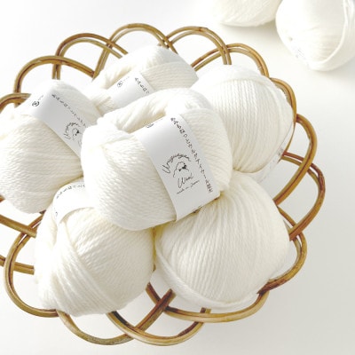 あみもねっと ウルグアイウール並太 1番色 10玉セット